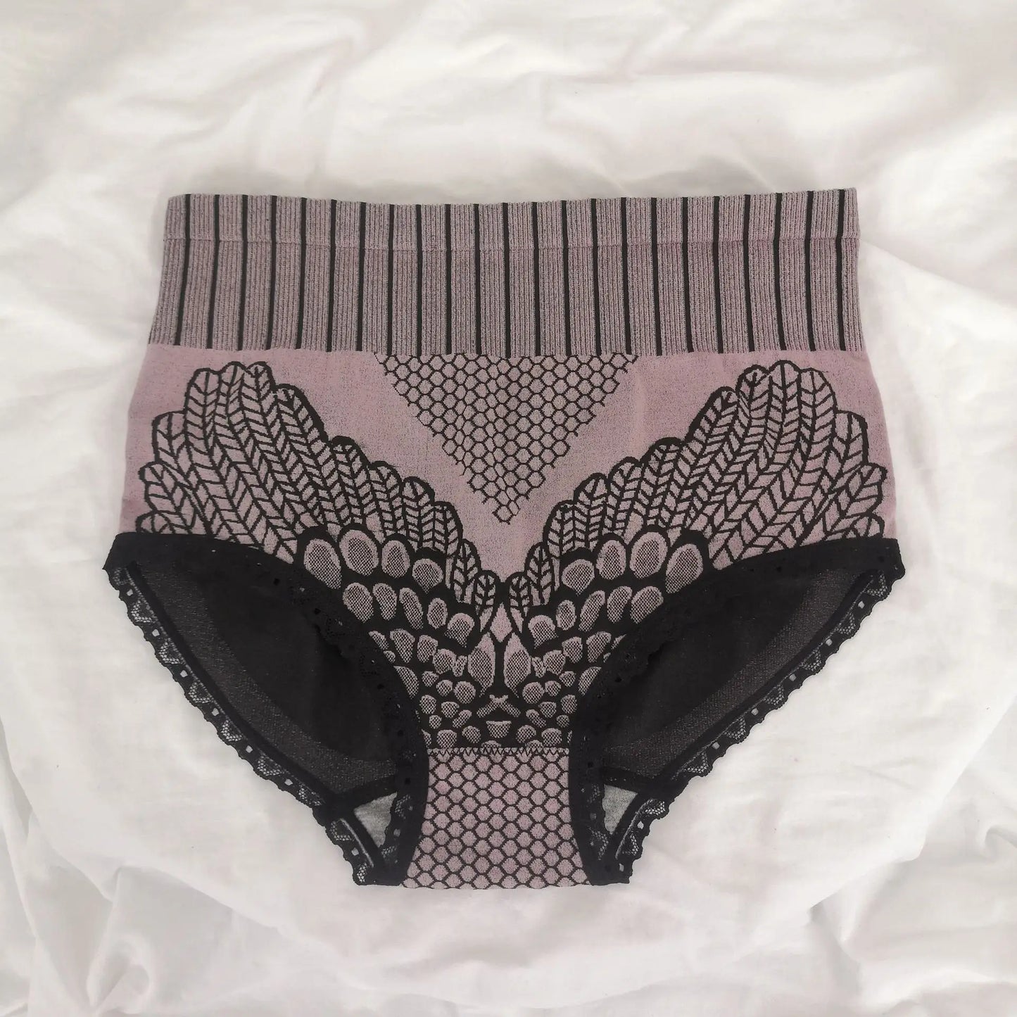 1pcs Women Lace Print Panties High Waist Tummy Control Briefs Female Seamless Ventilate Shaping Underpants Butt Lifter Underwear