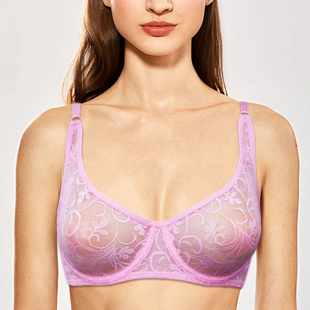 Plus Size Sexy Lace Bras For Women Underwired BH Hollow Out Bra Bralette Womens Underwear Delicate Embroidery Lingerie Brassiere