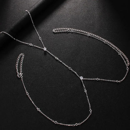 Stonefans Simple Cross Bra Chain Rhinestone Body Jewelry Bikini Summer Beach Fashion Chest Chain Necklace Accessories Clothing