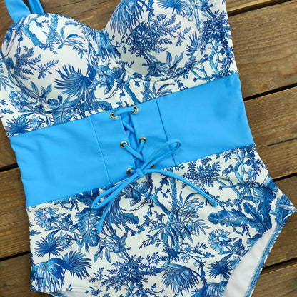 Ashgaily New One Piece Swimsuit Sexy Cartoon Printed Swimwear Women Bathing Suit Beach Backless Monokini Swimsuit Female