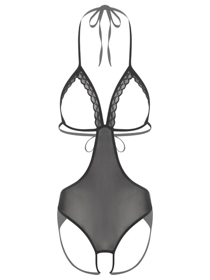 Adult Women Sheer Mesh Teddies Breast Hollow Out Opening Butt Flaunting Bodysuits Leotard for Exotic Dating Role Play Nightwear