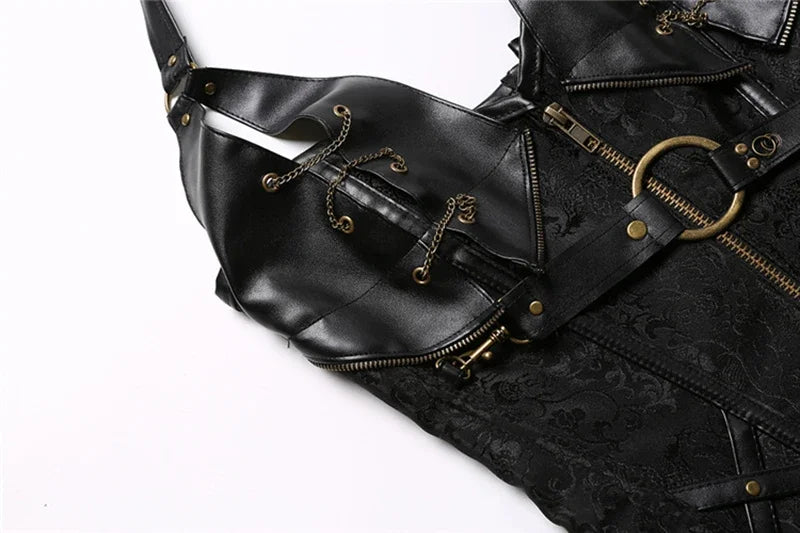 Women Bustiers Corsets Medieval Viking Pirate Costume Gothic Leather Overbust Corselet Steampunk Corset Vest Bustiers