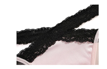 CINOON Women Sexy Lingerie G String Lace Panties Femal Low-waist Cross Bandage Transparent Temptation Underwear Comfort Intimate
