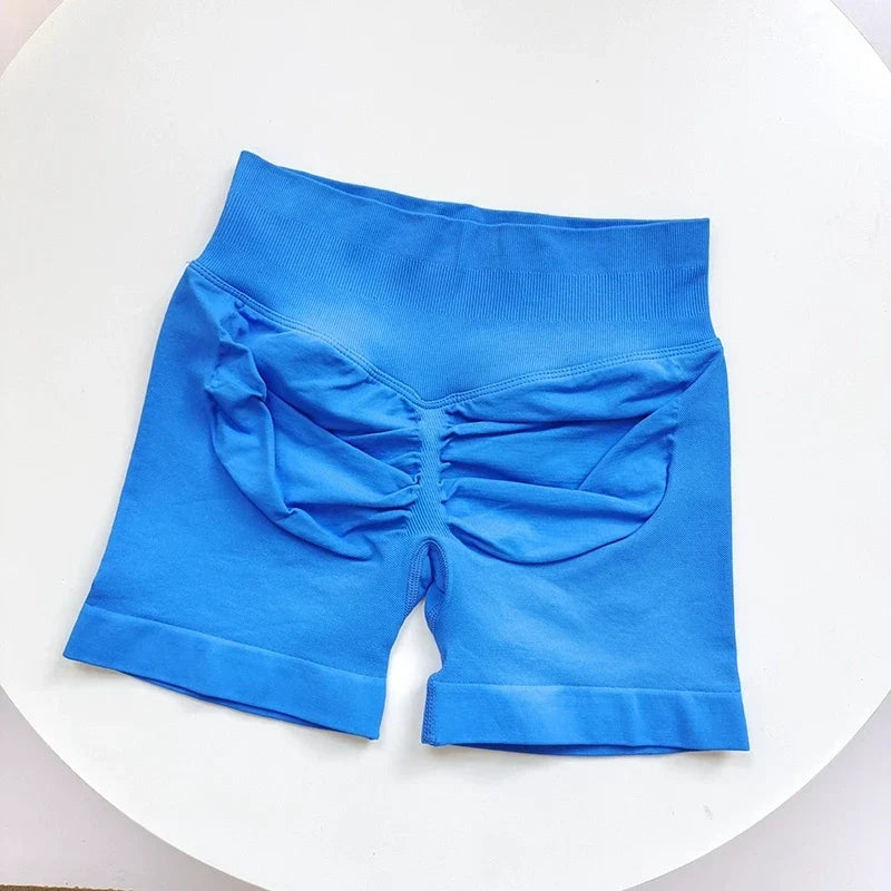 Seamless Shorts Ribbed Yoga Shorts Women Flex Scrunch Bum Gym Shorts Booty Running Short Butt Lifting Workout Pants