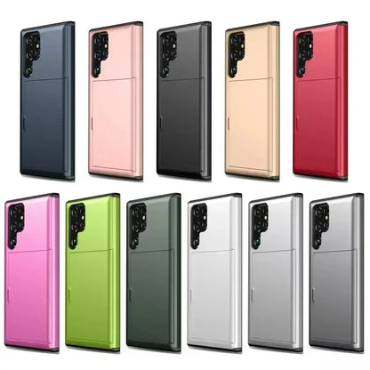 Cover For Samsung Galaxy S26 S24 S23 FE S25 Edge Plus Ultra A55 A16 A36 A56 5G Phone Case With Card Holder Shockproof Heavy Duty