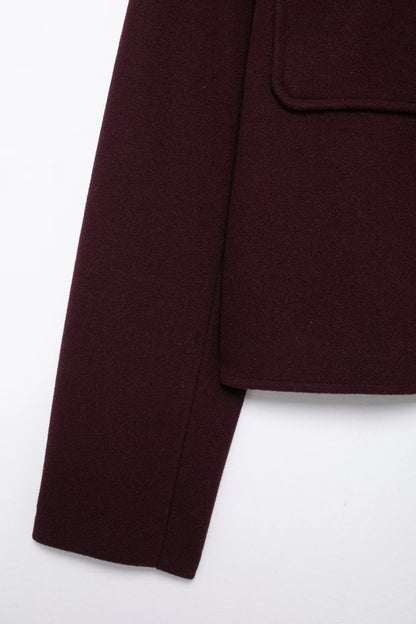 HH 2024 Fashion Women Soft Tweed Bomber Jacket O-Neck Long Sleeve Pockets Buttons Loose Woolen Coat Female Streetwear