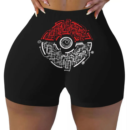 Custom Pikachus Women's Workout Yoga Shorts Athletic Gym Running Volleyball Shorts