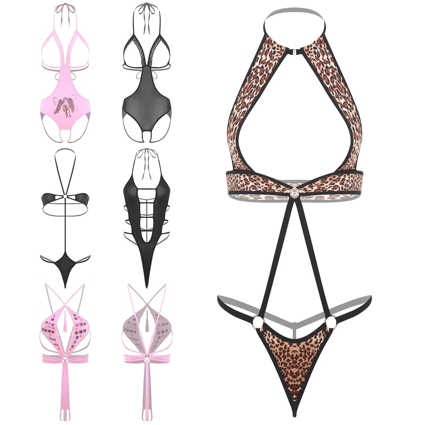 Adult Women Sheer Mesh Teddies Breast Hollow Out Opening Butt Flaunting Bodysuits Leotard for Exotic Dating Role Play Nightwear