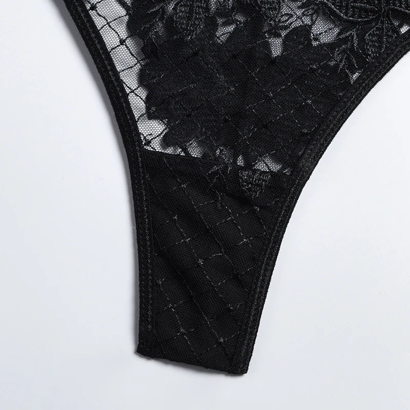 Lady Floral Lace Embroidery Lingerie Sets Women See-through Bra and Panty Set Underwear Sexy Hot Intimates Erotic Sexy Porn Suit