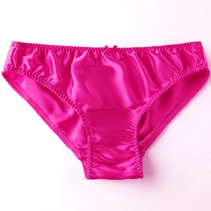 Women'S Panties 100% Mulberry Silk Sexy Underwear Female Soft Smooth Lingerie Low-Waist Solid Color Ladies Sensual Briefs