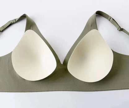 Seamless Ladies Underwear V-neck No Steel Ring Small Chest Gathered Adjustable Small Comfortable Thin Top Bra