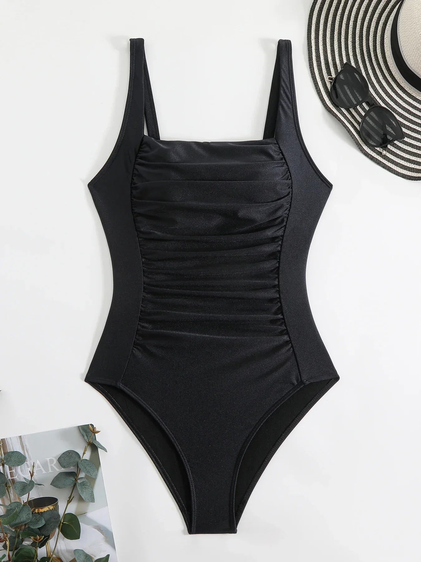 2025 New Pleated One Piece Swimsuit For Women Push Up Swimwear Female Bodysuit Monokini Plus Size Bathing Suit Summer Beach Wear