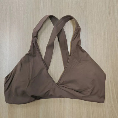 SHINBENE Women's Twist Workout Sports Bras Back Cross Padded Low Impact Fitness Bra Yoga Crop Tops