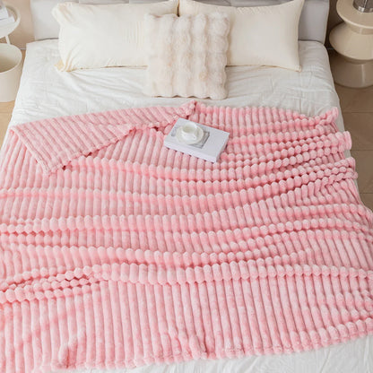 1pc flannel blanket - soft, comfortable, warm nap blanket, Christmas exquisite gift blanket, available in multiple colors