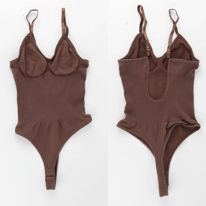 Womens Backless Bodysuits Seamless Sexy Shapewear Thong Butt Lifter Body Shaper Tummy Control Corset Slimming Camisole Tops