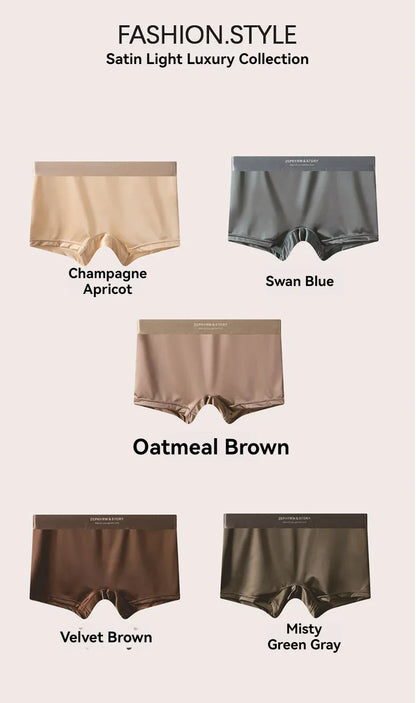 3PCS/Pack Luxury Ice Silk Satin-like Women's Panties 3D Double-layer Breathable Mesh Crotch Underwear Soft Smooth Safety Briefs