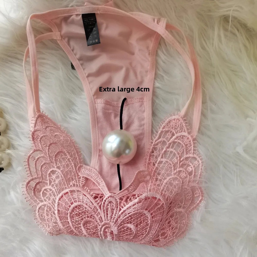 Customized Imitation Pearl Underwear Into The Body To Increase Massage Beads, Sexy Thong Tighten Briefs Thong  Panties Women
