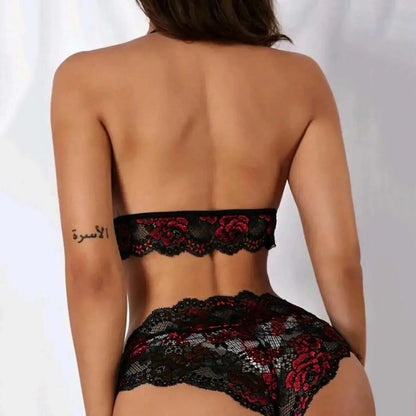 Erotic Lingerie Set Women Delicate Floral Embroidery Bra And Pantys Backless Push Up Bra Two Piece Set Hot Porno Teddy Costumes