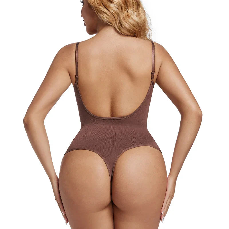 Womens Backless Bodysuits Seamless Sexy Shapewear Thong Butt Lifter Body Shaper Tummy Control Corset Slimming Camisole Tops