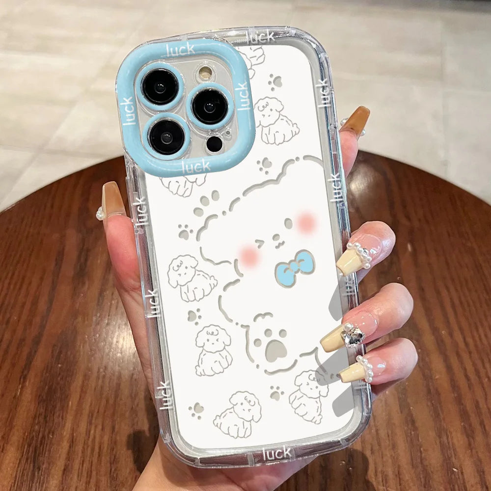 Cut Cat Aninal Phone Case For iPhone 13 Funda iPhone 15 11 16 14 17 Pro Max Air 12 7 8 Plus SE 2020 17promax Silicone Soft Cover