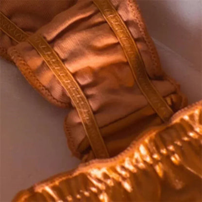 Sexy Ruffles Satin Panties Women Plus Size Breathable Soft Underwear Fashion Ladies Comfortable Briefs