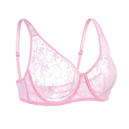 Plus Size Sexy Lace Bras For Women Underwired BH Hollow Out Bra Bralette Womens Underwear Delicate Embroidery Lingerie Brassiere