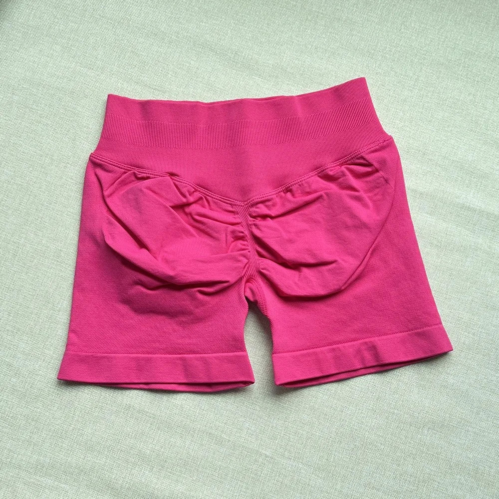 Seamless Shorts Ribbed Yoga Shorts Women Flex Scrunch Bum Gym Shorts Booty Running Short Butt Lifting Workout Pants