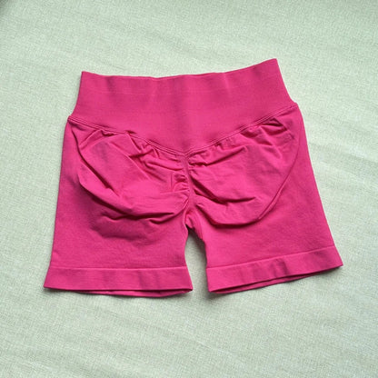 Seamless Shorts Ribbed Yoga Shorts Women Flex Scrunch Bum Gym Shorts Booty Running Short Butt Lifting Workout Pants