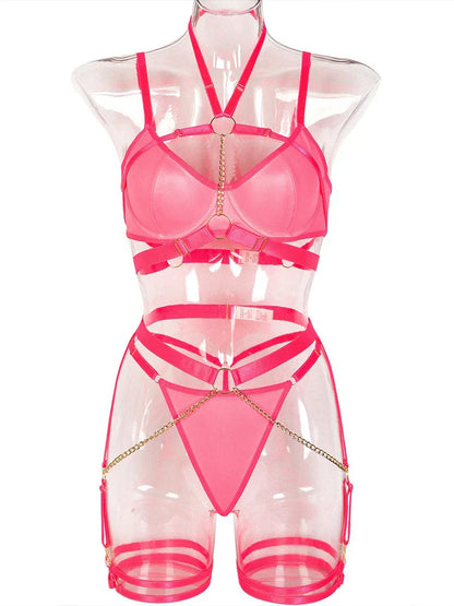 Sexy Lingerie Women Chain Underwear Open Anal Bondage Exotic Set Hollow Bra Hot Bodysuit Onlyfans See Through Babydoll Teddies