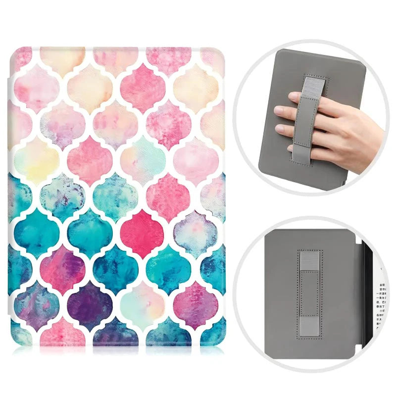 For Kindle 11th Generation 2024 Case 6'' with Hand Strap Kindle 6 inch Case Ebook C2V2L3 Auto Wake Sleep Cover PU Leather Funda