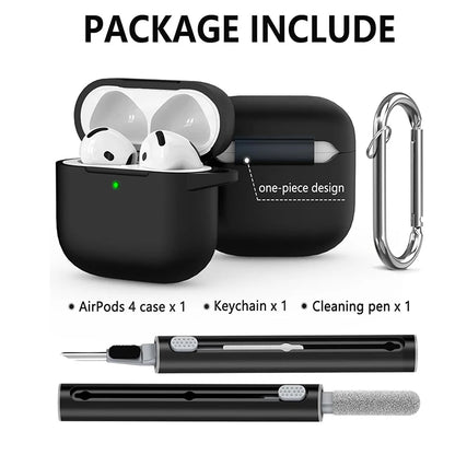 Silicone earphone case For Apple AirPods 4 Case Wirless hesdphones Earbuds case with   hook