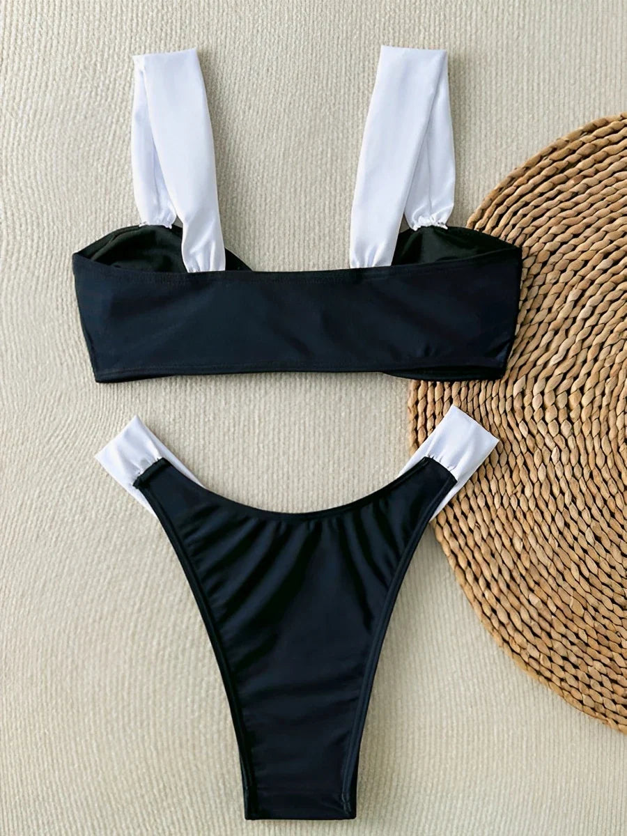 Strappy Brazil Bikinis 2025 Sexy High Cut Swimsuit Women Pitchwork Swimwear Female Bathers Bathing Swimming Swim Suit Beachwear