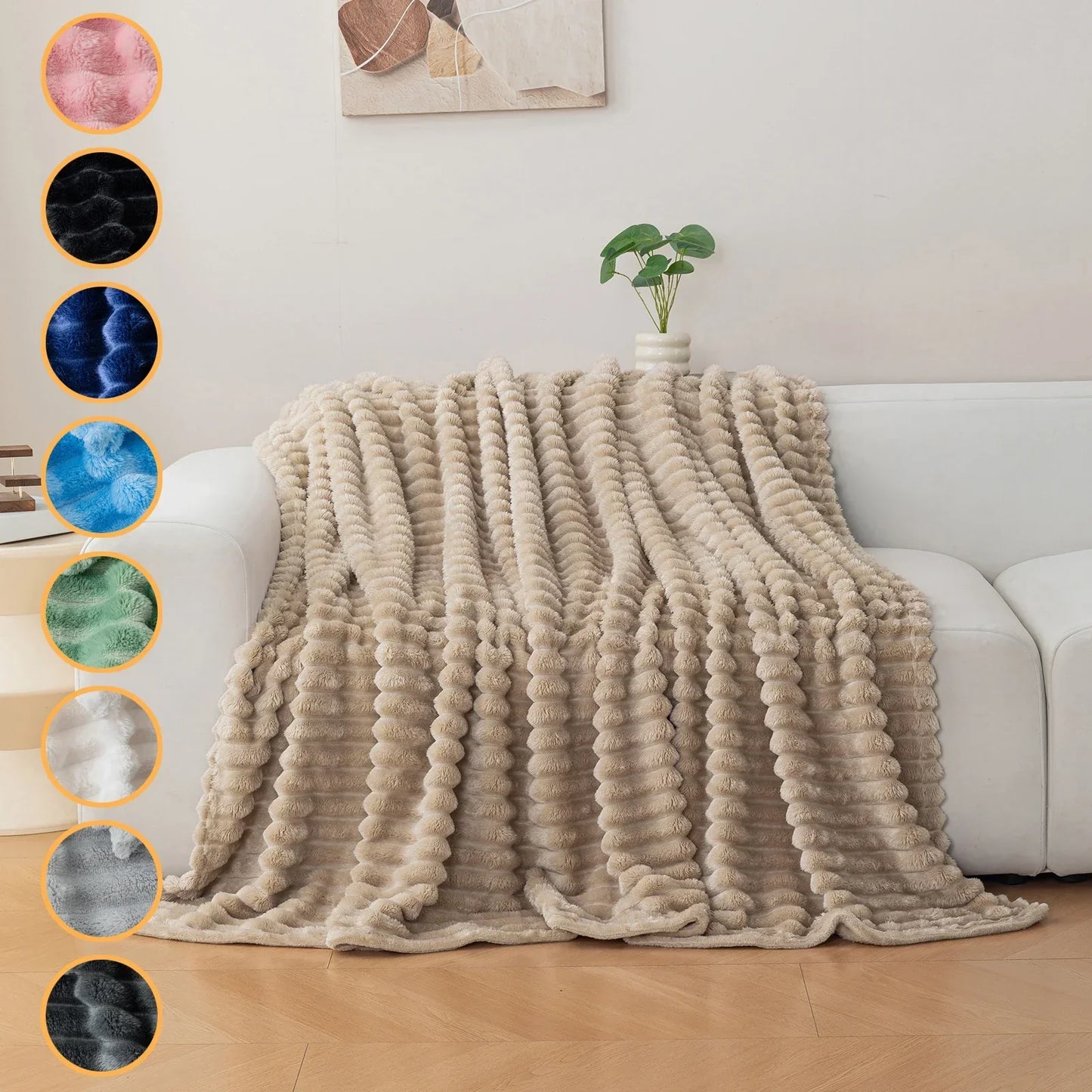 1pc flannel blanket - soft, comfortable, warm nap blanket, Christmas exquisite gift blanket, available in multiple colors