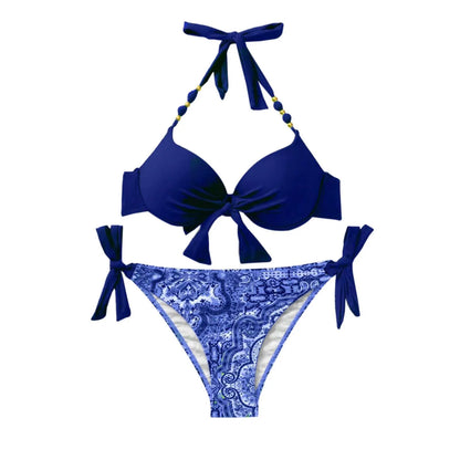 Sexy Push up Bikini 2024 Women Swimsuit Two Piece Swimwear Female Thong Bikinis Set Swimming for Bathing Suits Lace-up Biquini