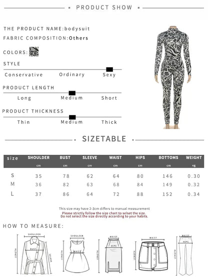 Sisterlinda Fitness Jumpsuit Women Sexy Zip Leopard Print Full Sleeve Streetwear Activity Workout Casual Tight Stretch Overalls