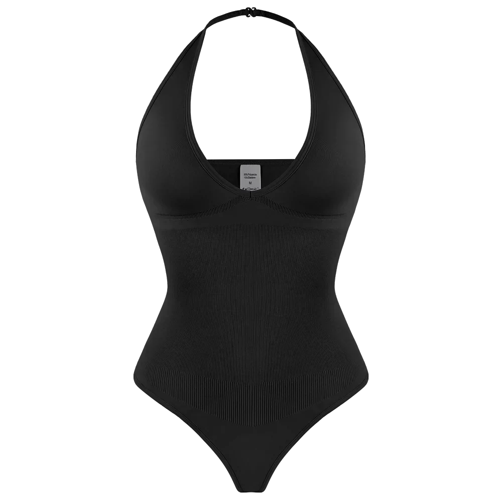 Sexy Thong Bodysuit Tummy Control Women Shapewear Halter Neck Flat Belly Body Shaper Slimming Flat Belly Underwear Open Crotch