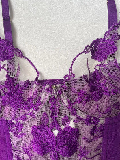 SINGREINY Female Prono Lingerie Set Sexy Transparent Lace Embroidery Bra&Brief Sets Ladies Hollow Out Erotic Underwear Suits