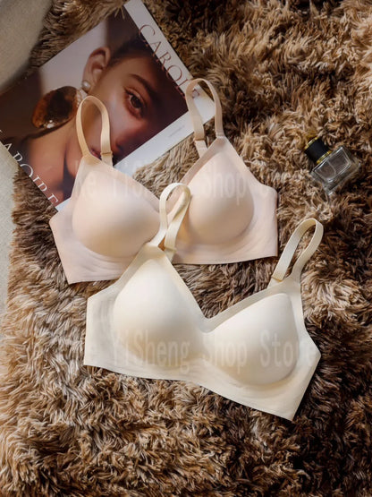 Small breast seamless bra Women's small breast push-up comfortable non-underwire soft support closed breast bra