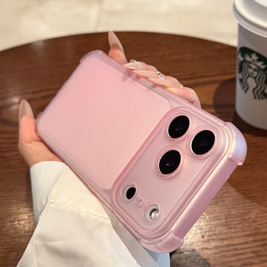 Cute Matte Clear Phone Case for iPhone 17 Air 16E 14 15 16 11 12 13 Pro Max Plus X XS MAX XR Shockproof Protector Cover