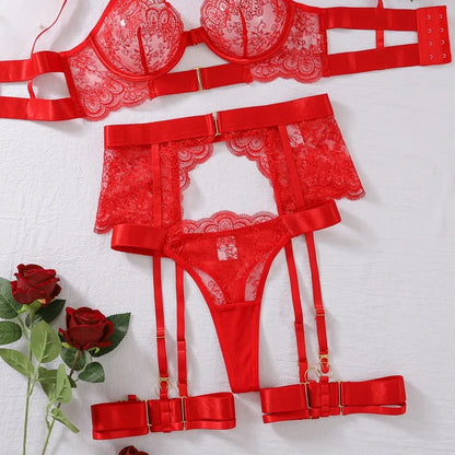 Two-piece Women's Set G-string Transparent Underwear Lolita Romantic Lingeries Set Sexy Bra and Panties Sets Lingerie for Woman