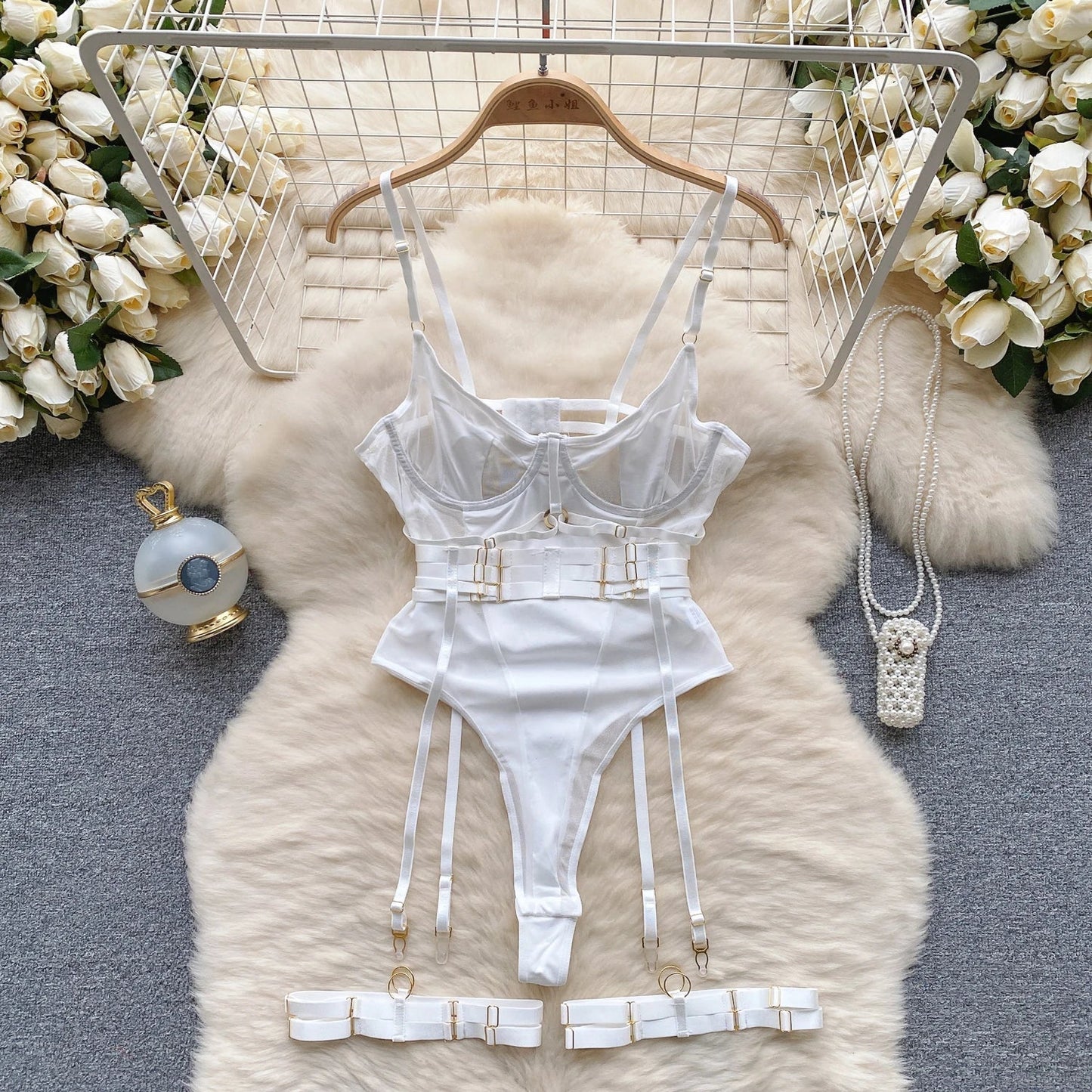 SINGREINY Women Underwear Erotic Playsuits Fashion Strap Backless Sheer Lingerie Nightwear Transpareant Hollow Out Sexy Bodysuit