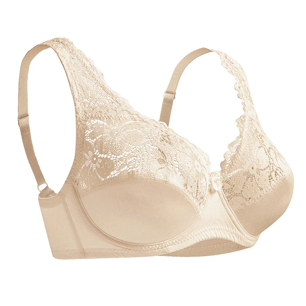 New Women Lingerie Sexy Plus Size Bra Gorgeous Floral Lace Bra Unlined Underwire Brassiere Perspective Bralette Female Underwear
