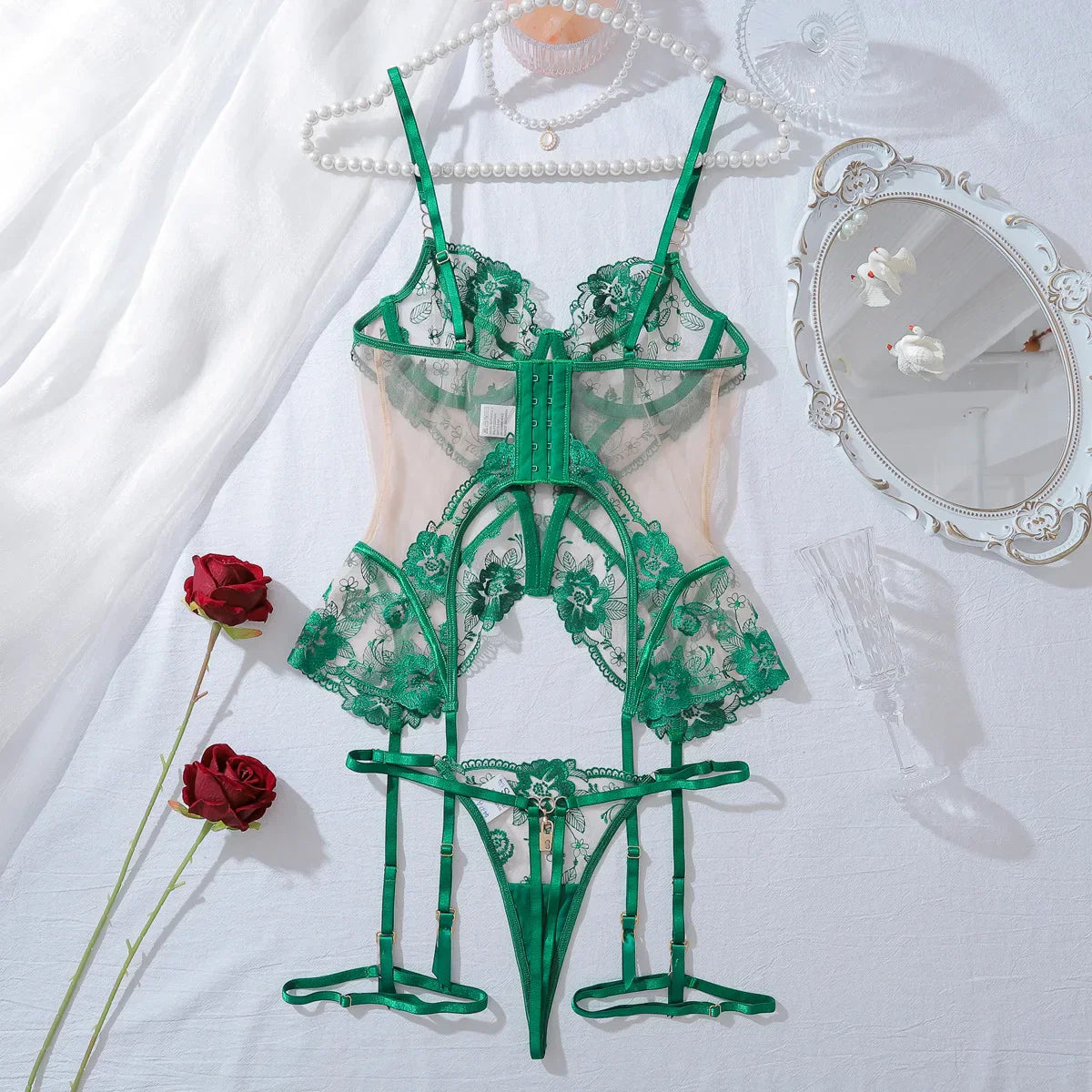 Ellolace Fantasy Lingerie Ultra Hot Lace Sexy Onlyfans Kit Transparent Ensemble Lingeries Femmes Fancy g-String Tulle Underwear