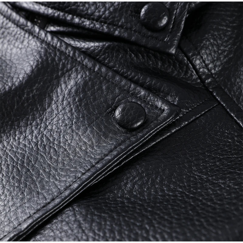 Street Stand Collar Women's Leather Jacket Loose Long Sleeve Zipper Pockets Chic Female Coats 2025 Autumn Winter Lady Outerwear