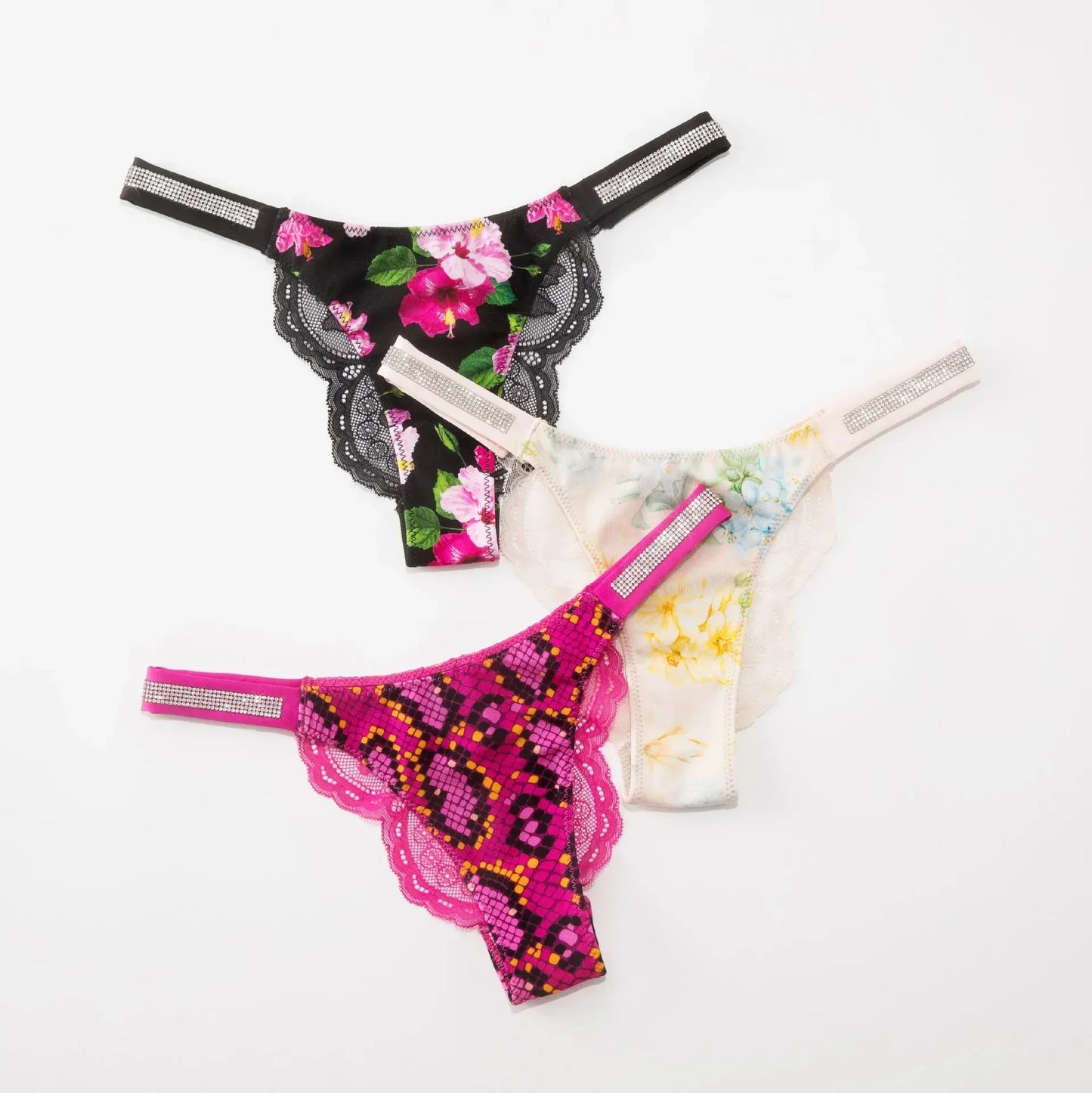 Fashion Sparkling Rhinestone Lace Thong Women's Low Waist Sexy Women's Underwear Women's Thong Clearance items,limited quantity,