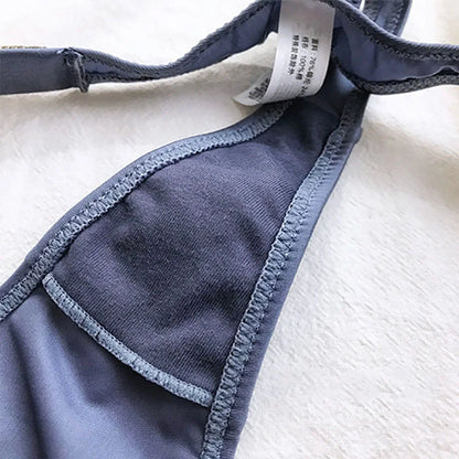 Sexy Triangle Fitness Sports With Letter Low Rise Briefs Sexy T-Back G-string Women Panties Rhinestone Thong
