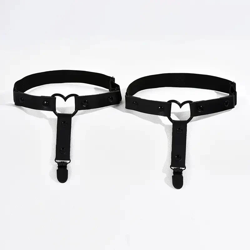 Punk Metal Tassel Pendant Pink PU Leather Choker Collar Sexy Spiked Neck Strap Clavicle Men Necklaces for Women Gothic Jewelry