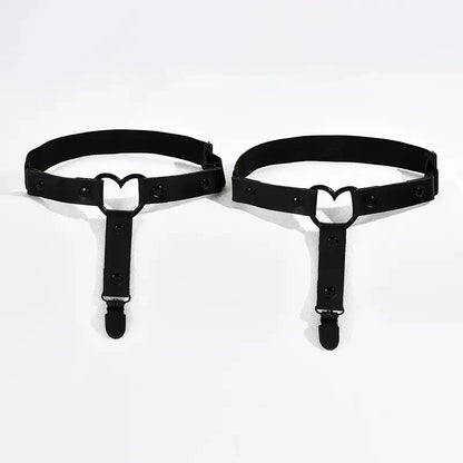 Punk Metal Tassel Pendant Pink PU Leather Choker Collar Sexy Spiked Neck Strap Clavicle Men Necklaces for Women Gothic Jewelry