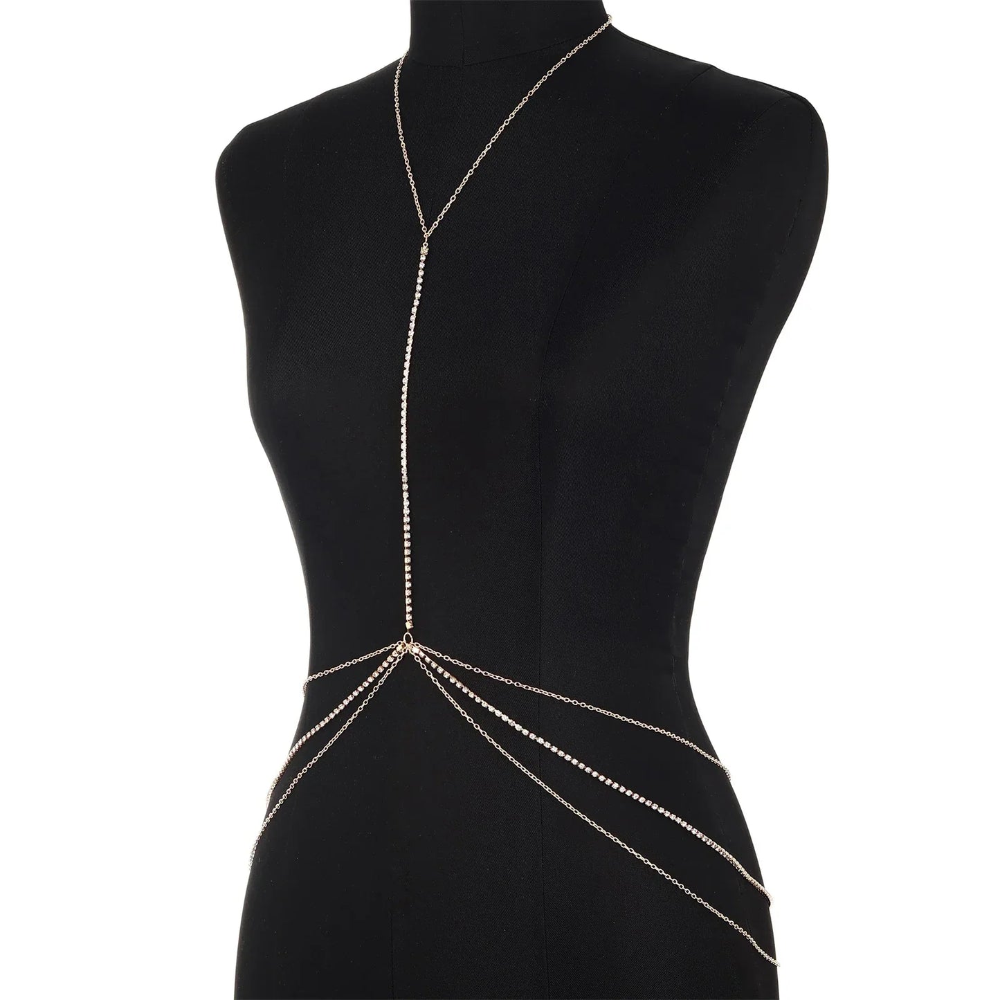 Sexy Body Chains for Women Rhinestone Bikini Chest Bra Chains Body Jewelry Fashion Summer Accessories