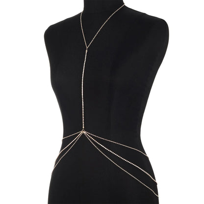 Sexy Body Chains for Women Rhinestone Bikini Chest Bra Chains Body Jewelry Fashion Summer Accessories
